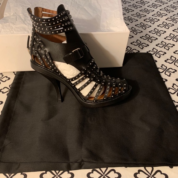 Givenchy Leather Studded Gladiator Heel Sandals - Picture 4 of 5